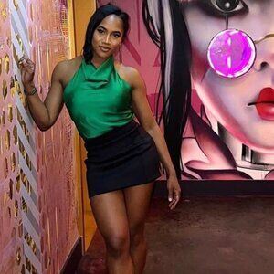 ZARA Black Structured mini peplum skirt - Size XS